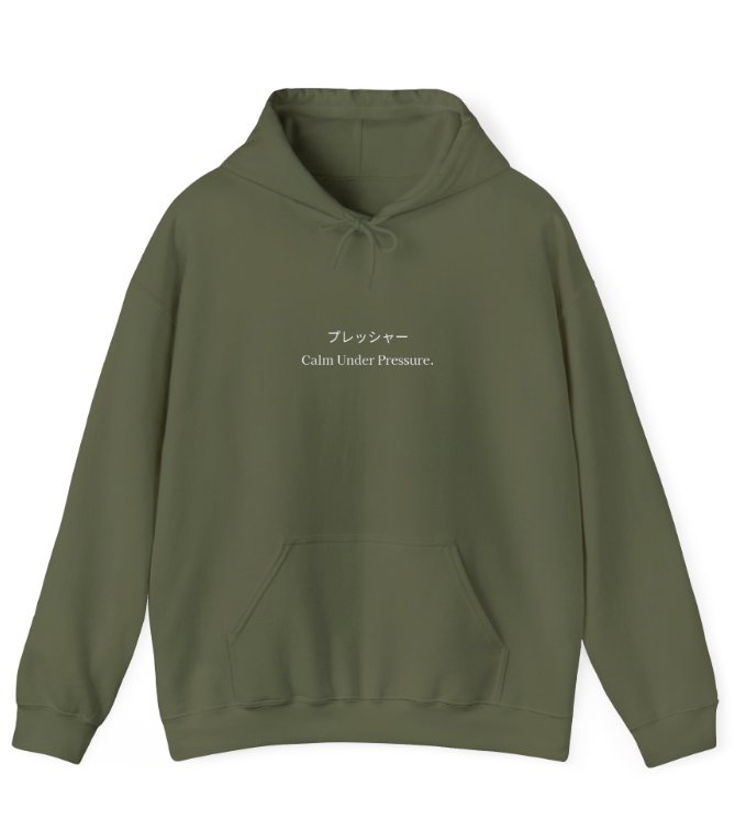 Calm Under Pressure Unisex Olive Green Hoodie